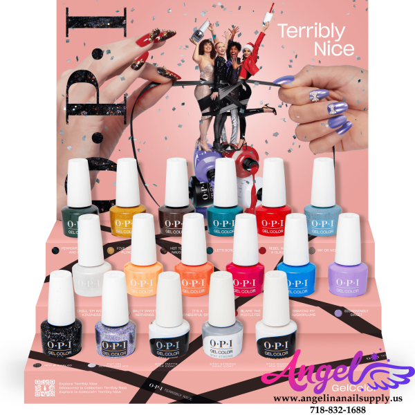 OPI Gel Color - Terribly Nice Collection 14 Colors & 1 Base Gel 2 Top Gel| Holiday 2023 Online Sale