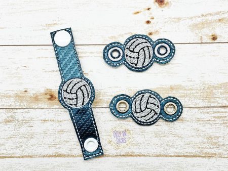 Volleyball Shoe Charm machine embroidery design (3 versions included) DIGITAL DOWNLOAD Supply