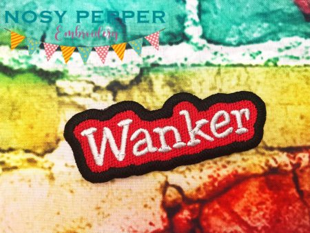 Wanker Patch (2 sizes included) machine embroidery design DIGITAL DOWNLOAD on Sale