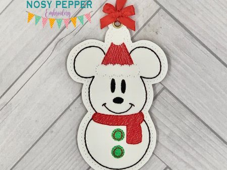 Snowmouse boy & girl bookmark bag tag ornament set of 2 designs machine embroidery design DIGITAL DOWNLOAD Hot on Sale