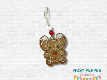 Stitch Gingerbread ornament bag tag bookmark machine embroidery design DIGITAL DOWNLOAD For Cheap