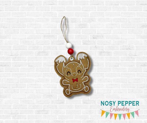 Stitch Gingerbread ornament bag tag bookmark machine embroidery design DIGITAL DOWNLOAD For Cheap