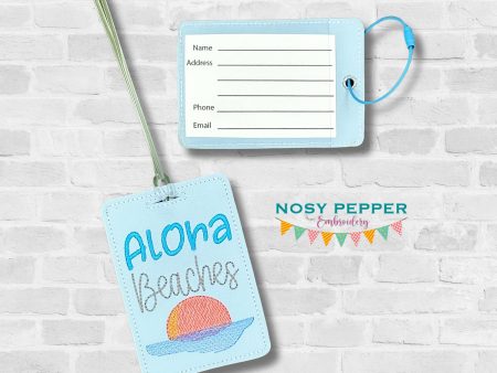 Aloha Beaches luggage tag set SKILL BUILDER BUNDLE machine embroidery design DIGITAL DOWNLOAD For Discount