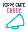 Sorry, Can t, Cheer appliqué machine embroidery design (5 sizes included) DIGITAL DOWNLOAD Online Hot Sale