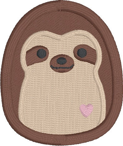 Sloth squishy 3in patch machine embroidery design DIGITAL DOWNLOAD For Cheap