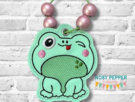 Winking Frog bagtag SEPT 24 MYSTERY BUNDLE bookmark ornament bag tag machine embroidery design DIGITAL DOWNLOAD Discount