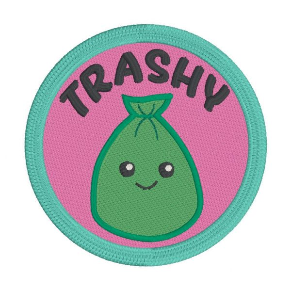 Trashy patch (2 sizes included) machine embroidery design DIGITAL DOWNLOAD Online now