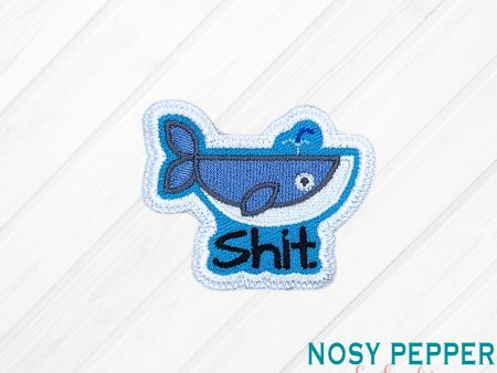 Whale sh*t patch (2 sizes included) machine embroidery design DIGITAL DOWNLOAD Supply