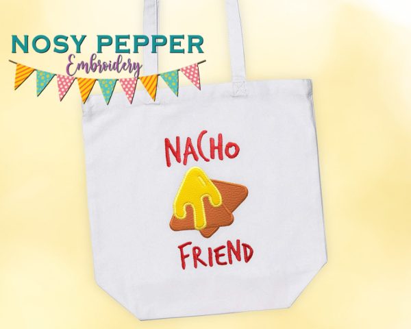 Nacho friend embroidery design (2 versions & 5 sizes included) machine embroidery design DIGITAL DOWNLOAD Cheap