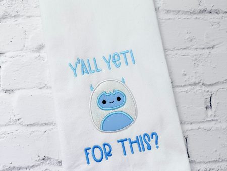 Y all Yeti applique machine embroidery design SEPT 24 MYSTERY BUNDLE (5 sizes included) DIGITAL DOWNLOAD Sale