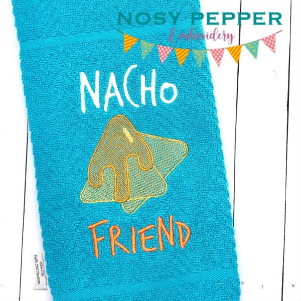 Nacho friend embroidery design (2 versions & 5 sizes included) machine embroidery design DIGITAL DOWNLOAD Cheap