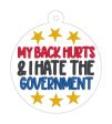 My Back Hurts bag tag ornament bookmark machine embroidery design DIGITAL DOWNLOAD Online