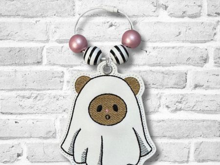 Ghost Bear bagtag SEPT 24 PATREON BUNDLE bookmark ornament bag tag machine embroidery design DIGITAL DOWNLOAD Supply