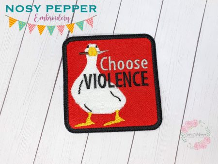 Choose violence patch machine embroidery design DIGITAL DOWNLOAD Sale