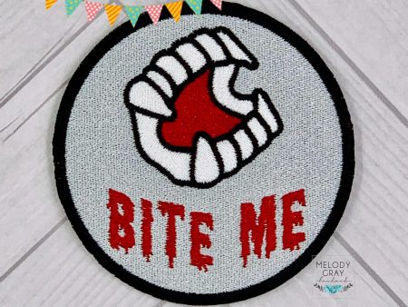 Bite me patch machine embroidery design DIGITAL DOWNLOAD Online Hot Sale