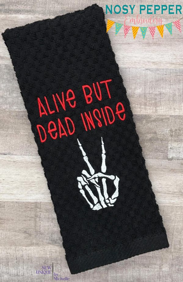 Alive But Dead Inside machine embroidery design (5 sizes included) DIGITAL DOWNLOAD Online now