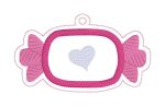 Valentine Candy applique set machine embroidery designs (includes bookmark bag tag ornament, eyelet fob and snap tab) For Cheap