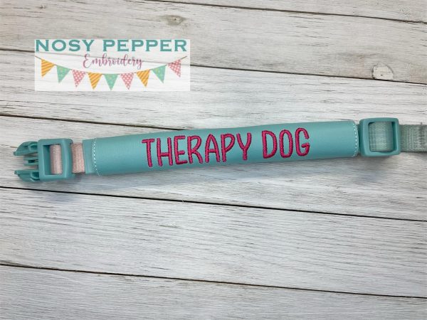 Therapy Dog Collar Wrap machine embroidery design 3 sizes included DIGITAL DOWNLOAD Fashion