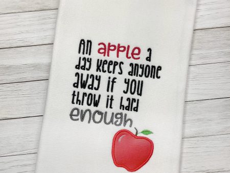 An Apple A Day Appliqué machine embroidery design (4 sizes included) DIGITAL DOWNLOAD on Sale