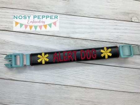 Alert Dog Collar Wrap machine embroidery design 3 sizes included DIGITAL DOWNLOAD Hot on Sale